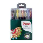 Pentel Energel 0.7Mm Roller Gel Pen | Quick Dry Ink For Smudge-Free Writing | Lightweight Gel Pen For Smooth Writing Experience | Set Of 8 Shades (BL417), New Colours Multi-coloured