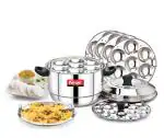 Kissan Stainless Steel Sonata Idly Pot with 5 Idly Plates |7 Idlies| 1 Steamer and 1 Mini Idly Plate |35 Idlies|