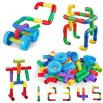 Aexoniz Toys Pipe Puzzle Game Toy Set For Unbreakable with Wheels Playset for Kids