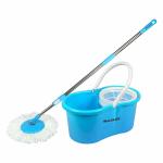 Himaakars Fast Clean 360 Spin Mop Bucket Set with 2 Microfiber Refills (Blue)