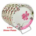 INPRO Melamine Dinner Plates: Lightweight and Easy to Clean | Melamine Round 10 Inch Dinner Plate / Snacks Plates / Kitchen crockery/ Full Plate/ Round Plate / Floral Plate / Melamine Plates / Plate Set of 6 (Full Plates)