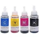 RC Print Ink For Epson T664 L100 , L110 , L130 , L200 , Black + Tri Color Combo Pack Ink Bottle
