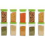 Alkar Green Plastic Grocery Conatiner 1200 ml Pack of 10