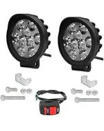 A4s Automotive and Accessories White 9 LED Clamp Set Fog Lights for Bikes and Cars