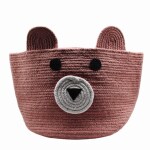 ARIYA HOME Premium Fabric Cotton Stylish Brown Kids Basket(12X12X12.5)