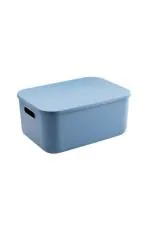 Homies Multicolor Plastic Jumbo Storage Basket with Lid, 36.3x25.6x15.6 cm