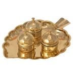 Kalarambh Brass Unique Designed kankavati/Haldi Kumkum Plate for Home Pooja Puja Mandir Collectible Handicraft Art, Yellow, 6.5 x 5 x 1.8 Inch (L x W x H)