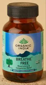 Organic India Breathe Free Ayurvedic Medicine (1 Pack, 180 Veg Capsule in Each Pack)