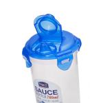 Lock & Lock Transparent Round Plastic Sauce/Oil Storage Container with Blue Lid 780 ml