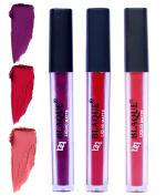 bq BLAQUE Matte Liquid Lipstick Combo of 3 Lip Color # 103-109-111 (Purple Affair, Dark Pinkish Red, Pinkish Peach, 12 ml)