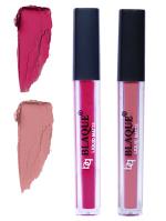 bq BLAQUE Matte Liquid Lip Gloss Combo of 2 Lipstick # 105-116 (8 ml, Dark & Bold Pink & Light Nude Brown)