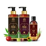MaatiNaturals Chemical Free Shampoo and Conditioner and Hair Oil with Organic Apple Cider Vinegar and Biotin for Long and Shiny Hair