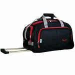 Skyline Black Polyester Luggage Travel Duffel Trolley Bag with 2 Wheel 70 L -24 inches-Black (S-24-2042-BLK )
