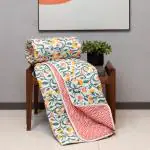 Urban Space Double Bed Comforter 120 GSM Microfiber 3 Layered Quilt Dohar Soft Lightweight Reversible Printed AC Blanket Single Bed for All Season (Kashmir - 220cm x 240cm)