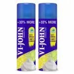 VI-JOHN Zesty Breeze Lime & Lemon Shaving Cream for Men with Tea Tree oil 300g Each (Pack of 2)