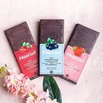 Ambriona Dark Chocolate Box 70% Dark with Cranberry Blueberry and Strawberry Chocolate Vegan Gluten Free Pack of 3 | Period Chocolates