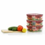 AnjaniputrA Plastic Air Tight Modular Fridge Storage Containers for Snacks Food Storage Boxes, Microwave Safe, Freezer Safe, BPA Free (3 pieces, 800ml)