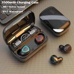 MANTASHA COLLECTION M10 Wireless Earbuds With Bluetooth Headset Digital Indicator Playback Stereo Sports Waterproof Bluetooth Earphones with Mic, IPX5 Water Resistant, Noise Cancellation, (Black, True Wireless)