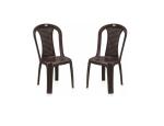 Nilkamal Plastic Outdoor Chair  (BROWN, Pre-assembled)