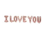 Festiko Rose Gold Party Decorations Heart Foil Balloon Number Balloon Confetti Helium Balloon Wedding Birthday Party Decor (I Love You Letter Foil Balloons)