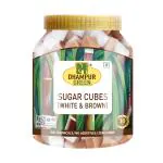 Dhampur Green Sugar Cubes (White & Brown) - 800g Jar,Pack of 2, Sugar Cubes Variety Pack, Quick Dissolving Sugar cubes