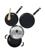 Bestofry Non-Stick Coated Cookware Set, 4 Piece Set with Tawa, Frypan, Kadai with SS Lid