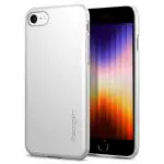 Spigen Thin Fit Satin Silver TPU and Polycarbonate Magnetic Back Cover Case Compatible with iPhone SE 2022, iPhone SE 2020, iPhone 7 and iPhone 8 15 x 6.3 x 1 cm
