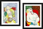 DECOR ADVENTURES La Lecture Reading and Le Reve The Dream by Pablo Picasso Wall Painting 12 x 15 inch (Pack of 2)