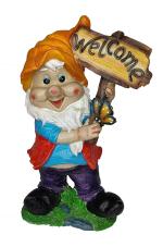 Wonderland Multicolor Plastic Welcome Gnome Statue - 38.1 x 39.4 cms
