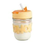 SHG ENTERPRISE Glass Tumbler Mug with Lid & Silicon Sleeve/Hot and Cold Beverages/Travel Bottle Smoothies Fruit Juice Jar/Sipper Bottle with Straw/Tea Milk Mug for Women Teen Girls