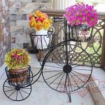 NAYAB Cycle Style Planter Stand for Flower Pot, Garden, Balcony, Indoor-Outdoor Home Decoration (Black Large)