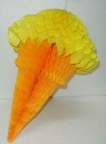 My Party Suppliers Orange Yellow Hanging Paper Ice Cream Cone