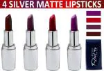 OUR BEAUTY Multicolor 100% Veg And Long Stay Soft Matte Lipstick Combo 97, 16 G (Pack Of 4)