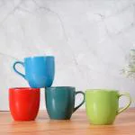 Femora India Multicolor Ceramic Coffee and Tea Mugs, Set of 4