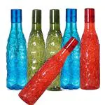 LOCOVA Crystal Clear Plastic Water Bottle 1 Litter set of 6 multi color