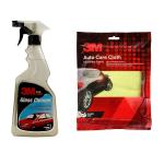 3M Car Care Combo of (Glass Cleaner 500ml and Microfiber Yellow Cloth 40x40cm)