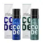 Wild Stone Code Titanium and Steel Body Perfume for Men 120ml (Pack of 2)