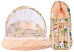 Toddylon New Born Baby Bedding Set Mosquito Net Bed & Sleeping Bag Combo for 0-6 Months Baby Boy's & Baby Girl's