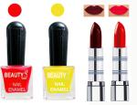 OUR BEAUTY Perfect Combo Of Velvet Matte Lipsticks Ultra Shine Nail Polish (Set Of 4)