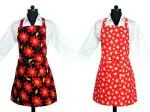 Switchon Hot Red Cotton Waterproof Kitchen Aprons (Pack of 2)