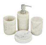 Urban Baniya Bathroom White Marble Luxury Bath Accessories Set of 4