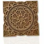 Gloridec Wooden 3D Laser Cut Decorative Mandala Wall Decor | Decorative Multi Layered Rectangle Mandala Wall Art, Living Room Wall Hanging (Gldc Square Mandala) (18
