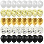 TTimmo4 100pcs Chrome Metallic Balloons and Confetti Balloons 12 Inch Latex Party Balloons | Balloon for Wedding Engagement Birthday Decorations