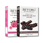BEYORG Organic Rose Petal Powder and Shikakai Powder for Anti Dandruff Anti Hair Fall, Straightening and Smoothening - 200 g
