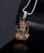 ANVIKA Durable Unisex Stainless Steel Chain With Lord Ram Dual Sided Stainless Steel Pendant, Indian Spiritual Jewelry For Girls And Boys