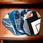 SHF Velvet Door Mat Bathmat Assorted Set Of 5 Piece Size 35x55 Cm or (14x22) inch Oval