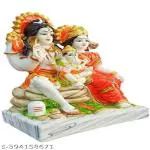 PAYSTORE Poly Resin Shiv Parivar Bholenath Statue Murti Marble Finish | Decorative Showpiece for Home & Temple | Ideal for Gifts & Temple | Spiritual Gods Showpiece & Collectables | Size : 9*3*12cm