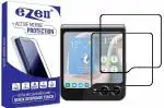 eZell Samsung Galaxy Z Flip5 FULL TEMPERED GLASS 11D (2 Packs), Ultra clear, Zero Bubbles, Sensitive touch,9H Hardness, Anti-Scratch, Anti oil Stains & Full Glue Tempered Mobile Screen protector