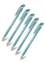 Unomax Icy Liquid Ball Point Pen | Attractive Translucent Body | Double Writing Length | Jet Ink Technology (Pack of 30) (Blue)