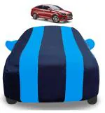 Auto Hub Car Cover Compatible with Hyundai Verna New (Model : 2017-Till Date) with Mirror Pockets, Triple Stitched, Navy, Blue, Water Resistant Car Body Cover